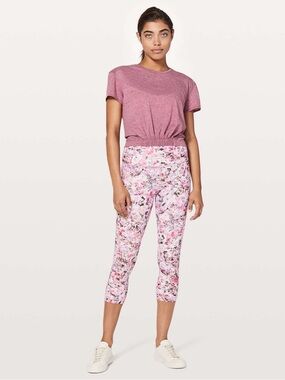 Lululemon Wunder Under Crop Hi-Rise Blossom Spritz Size 4